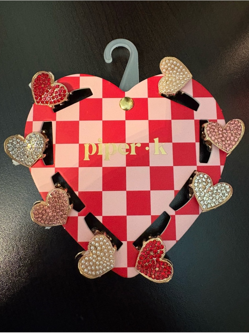 Piper K Heart Mini Hair Clip Set